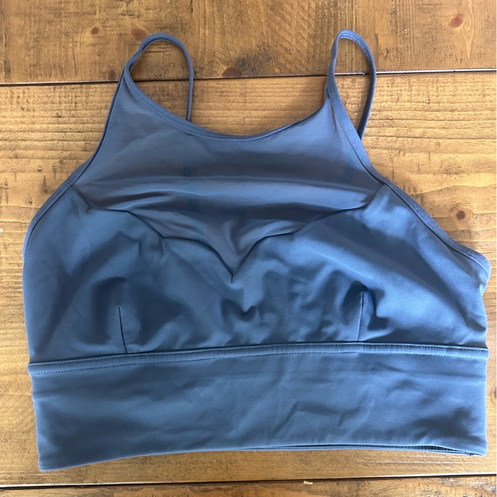 lululemon athletica blue high-neck sports bra